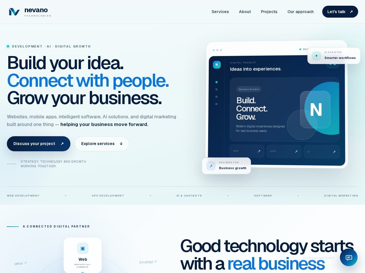 Nevano Technologies website preview